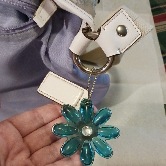 Coach Beige and White Signature Crossbody Bag - Picture 7 of 13